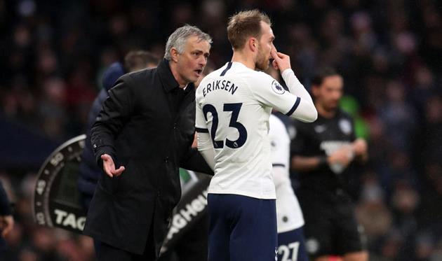 Жозе Моуриньо и Кристиан Эриксен, Getty Images