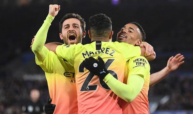 манчестер сити одержал победу над лестером, getty images