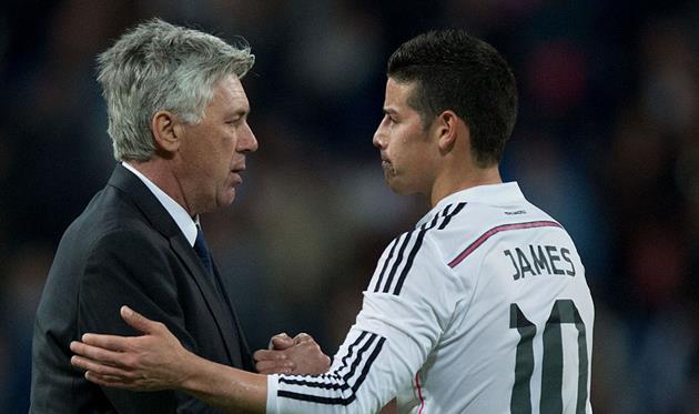 Анчелотти и Хамес, getty images