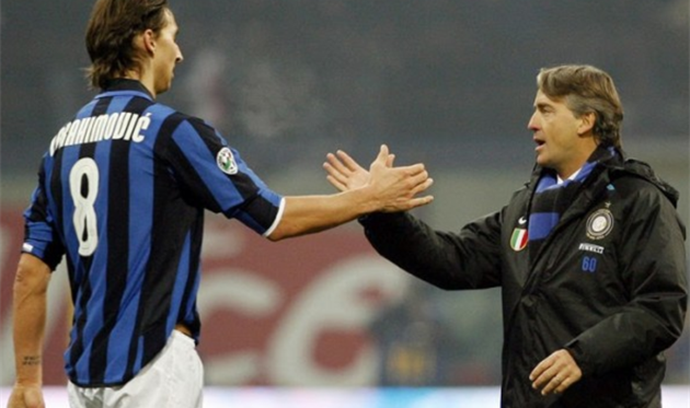 Златан Ибрагимович и Роберто Манчини, фото Gazzetta dello Sport