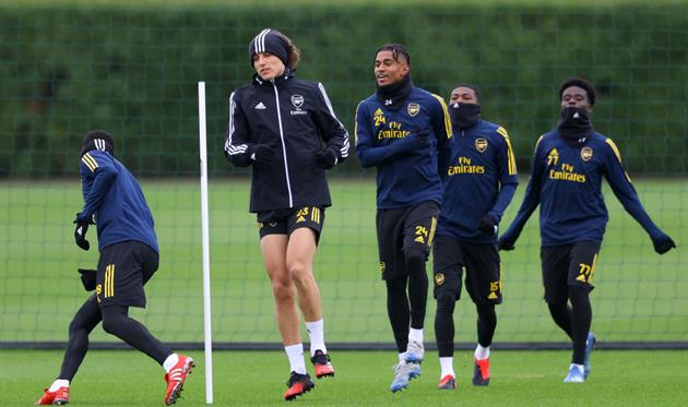 Тренировка игроков Арсенала, getty images