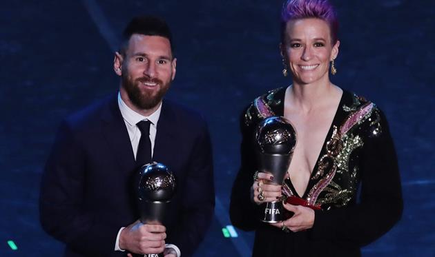 Лионель Месси и Меган Рапино, Getty Images