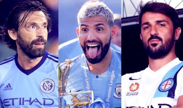 Андреа Пирло, Серхио Агуэро и Давид Вилья, Getty Images