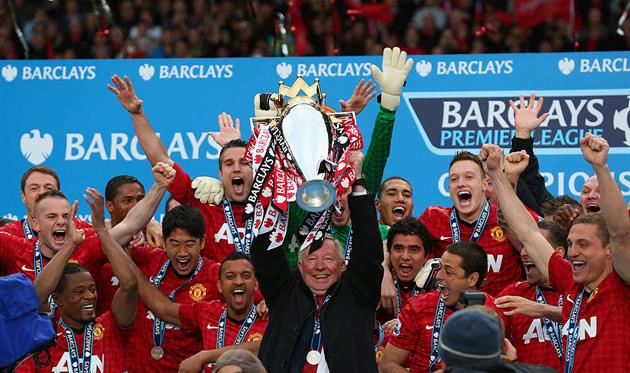 МЮ празднует завоевание титула, Getty Images