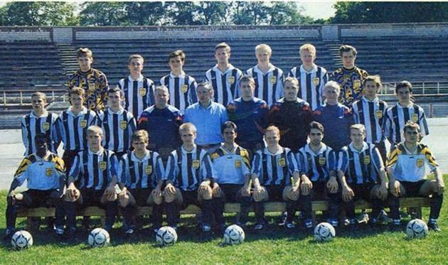 В СОСТАВЕ ЦСКА-БОРИСФЕНА. НИКОЛАЙ — ТРЕТИЙ СЛЕВА В ВЕРХНЕМ РЯДУ.