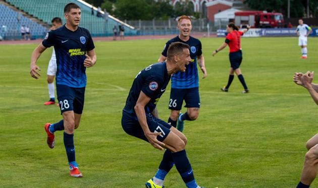 Андрей Гитченко после победного гола в ворота Динамо, фото ФК Десна Чернигов