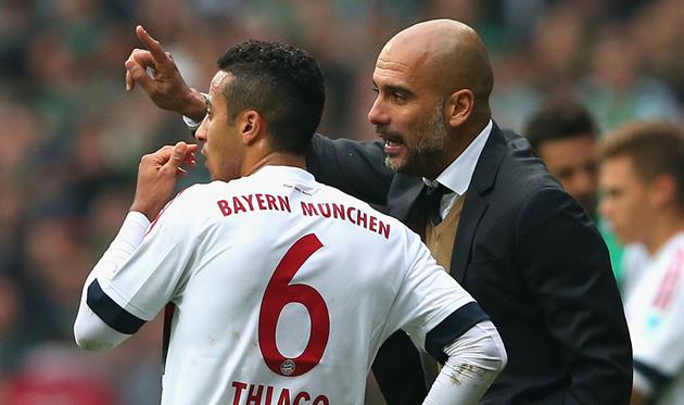 Тиаго Алькантара и Пеп Гвардиола, Getty Images