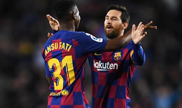 Ансу Фати и Лионель Месси, Getty Images