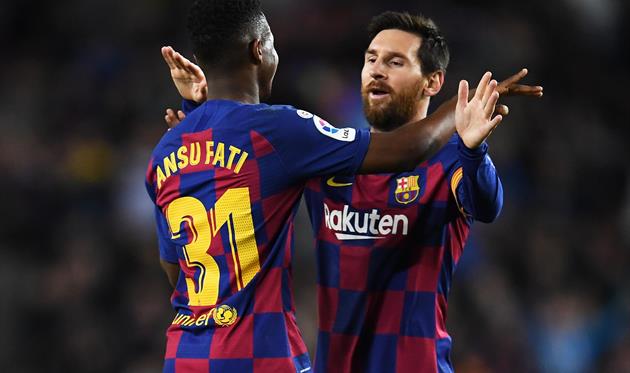 Ансу Фати и Лионель Месси, Getty Images
