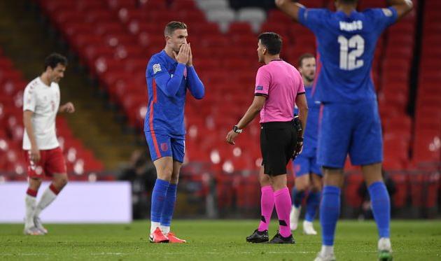 Джордан Хендерсон в матче против Дании, Getty Images