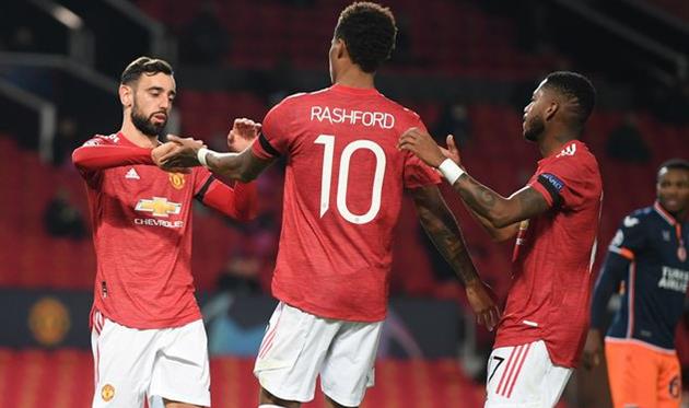 Празднование забитого мяча игроками Манчестер Юнайтед, Getty Images