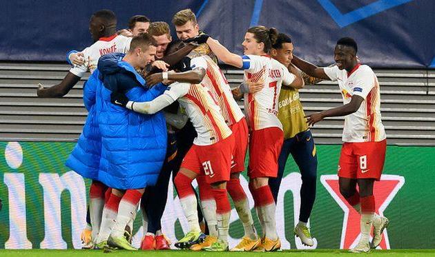 Радость игроков Лейпцига, фото getty images 