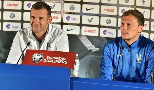 Андрей Шевченко (слева) и Андрей Пятов (справа), фото УАФ