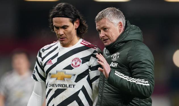 Эдинсон Кавани (слева) и Оле-Гуннар Солскьяер, Getty Images