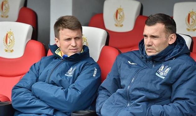 Руслан Ротань (слева) и Андрей Шевченко, фото УАФ