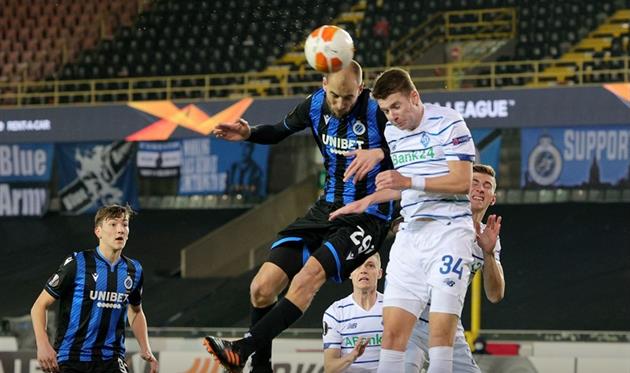 Динамо лишь единожды пробило по воротам Брюгге за первый тайм