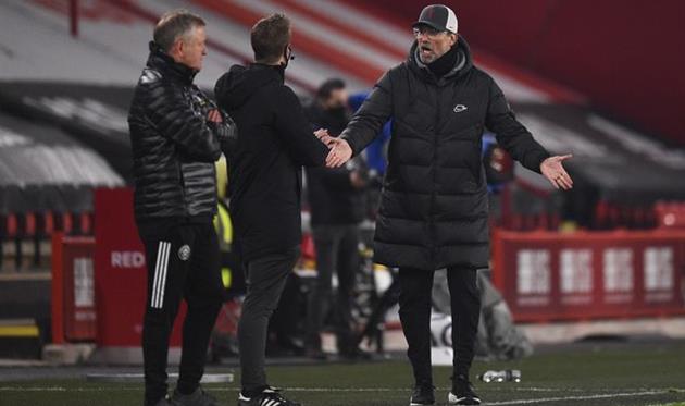 Юрген Клопп (справа) в матче против Шеффилд Юнайтед, Getty Images