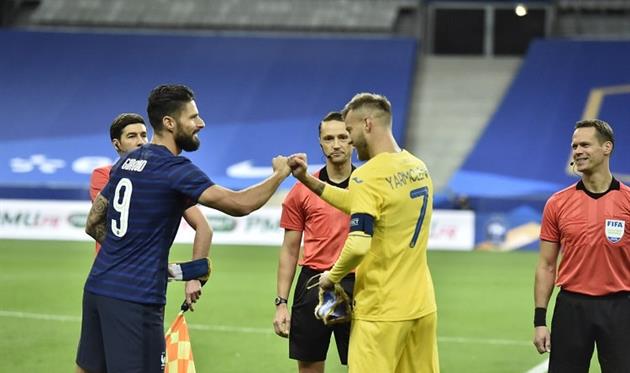 Оливье Жиру и Андрей Ярмоленко, фото УАФ