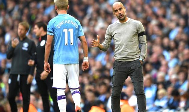 Александр Зинченко (слева) и Хосеп Гвардиола, Getty images