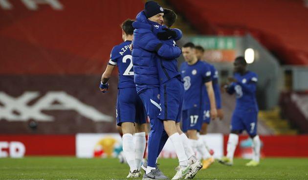 Празднование победы над Ливерпулем от Жоржиньо и Томаса Тухеля, Getty Images