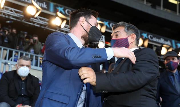 Лионель Месси и Жоан Лапорта, ФК Барселона