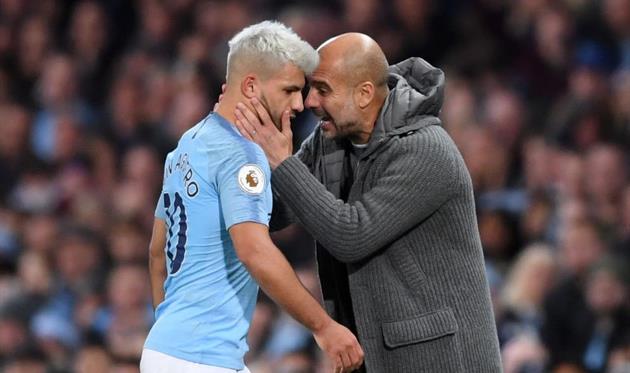 Серхио Агуэро (слева) и Хосеп Гвардиола, getty images