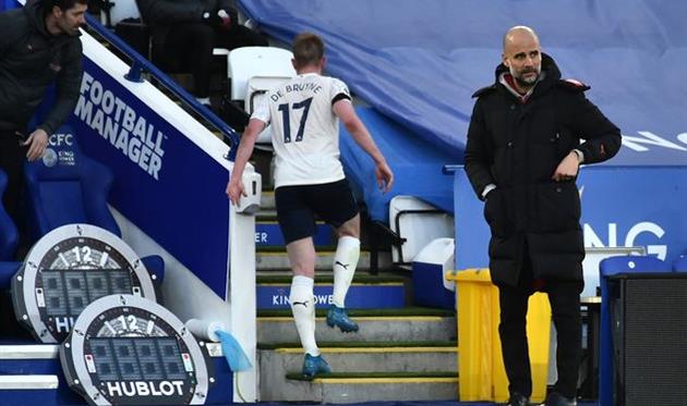 Хосеп Гвардиола в матче против Лестера, Getty Images
