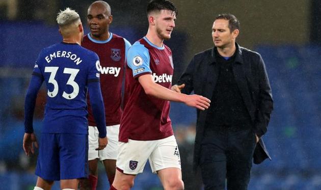 Деклан Райс (на переднем плане) и Фрэнк Лампард, Getty Images