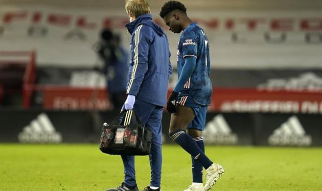 Травма Букайо Сака в матче против Шеффилд Юнайтед, Getty Images