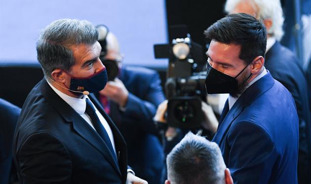 Жоан Лапорта и Лионель Месси, Getty Images