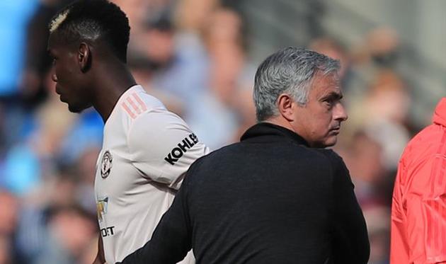 Жозе Моуриньо (на переднем плане) и Поль Погба, Getty Images