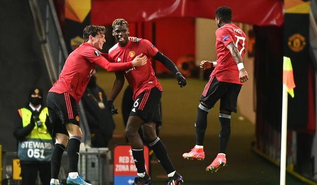 Празднование гола Погба игроками Манчестер Юнайтед, Getty Images