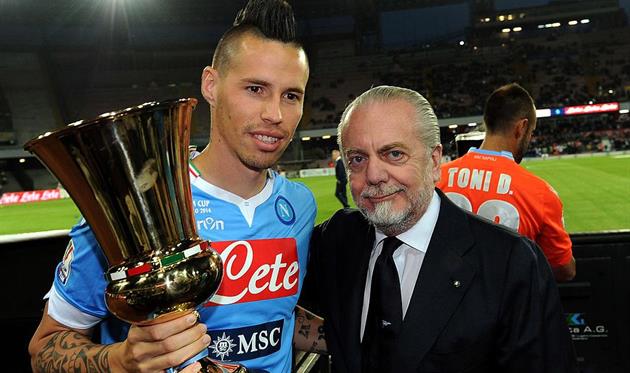 Марек Гамшик и Аурелио де Лаурентис, getty images