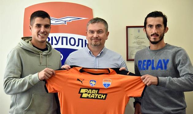 ПЕТАР БОСАНЧЫЧ (СЛЕВА) И СТЕФАН СПИРОВСКИ, ФОТО ФК МАРИУПОЛЬ