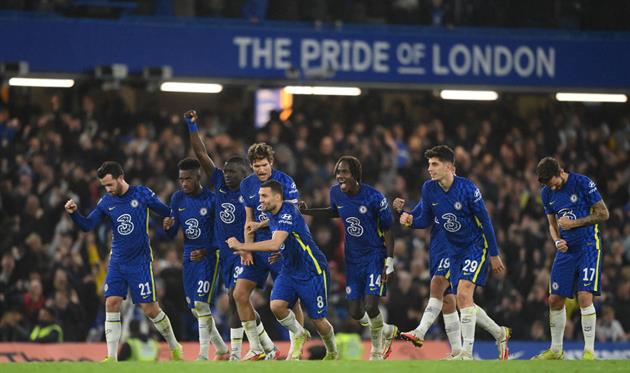 Игроки Челси празднуют победу в серии пенальти, фото: Getty Images