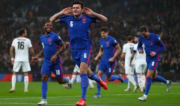 Гари Магуйар в матче против Албании, Getty Images