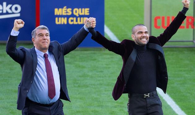 жоан лапорта и дани алвес, фк барселона