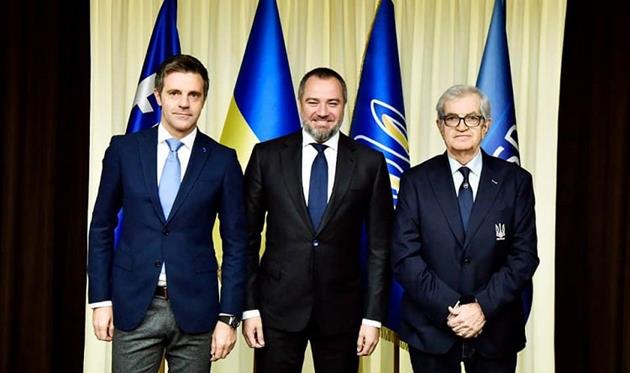 никола риццоли, андрей павелко и лучано лучи, фото уаф