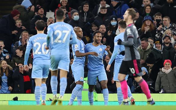 игроки Сити празднуют гол Стерлинга с пенальти, фото: Getty Images