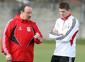 Стивен Джеррард и Рафаэль Бенитес