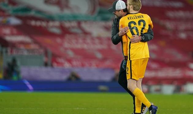 Куивин Келлехер (спиной) и Юрген Клопп, Getty Images