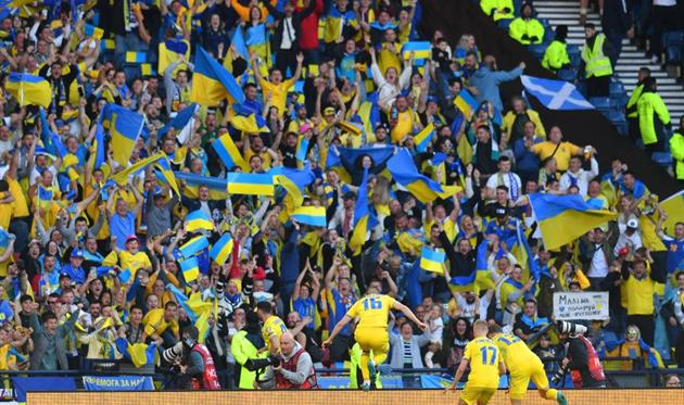 Вболівальники збірної України на матчі з Шотландією, Getty Images