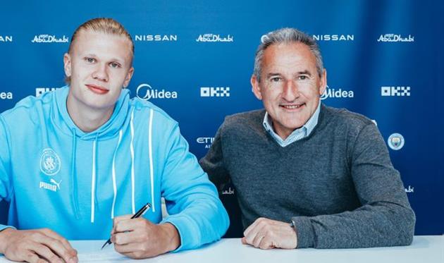 Чікі Бегірістайн (праворуч) та Ерлінг Голанд, twitter.com/ManCity