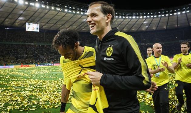 Томас Тухель (праворуч) та П'єр-Емерік Обамеянг у Боруссії Д, Getty Images