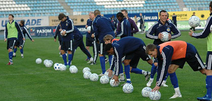 Динамовцы активно готовятся к матчу, фото Ильи Хохлова Football.ua