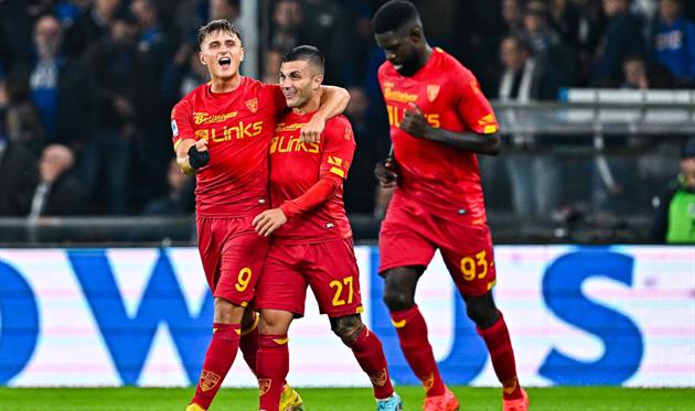 Гравці Лечче радіють голу Коломбо (номер 9), Getty Images