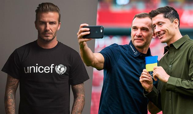 Бекхем, Шевченко і Левандовскі, колаж Василя Войтюка