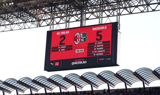 Табло Сан-Сіро на матчі Мілан - Сассуоло, Getty Images