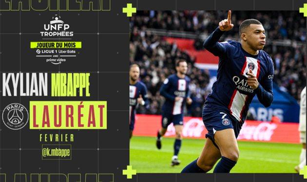 Мбаппе — найкращий гравець Ліги 1 у лютому