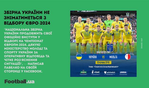 Україна не зніматиметься з Євро-2024, Шахтар підписав Кастілло, а Тоттенгем звільнив Стелліні: головне за 24 квітня